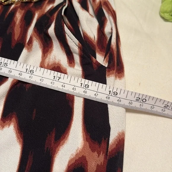 Bold Element Brown and Black Leopard Print Sleeveless Jumpsuit Chain Belt - Picture 9 of 16